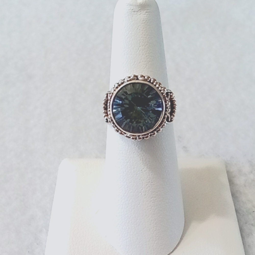 Like New Blue Topaz Sterling Silver Ring.